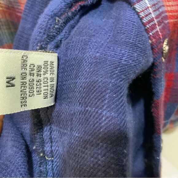 DYLAN Long Sleeve Red Black White Plaid Flannel Shirt Ultra Soft Women's Size M - Picture 4 of 6